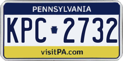 PA license plate KPC2732