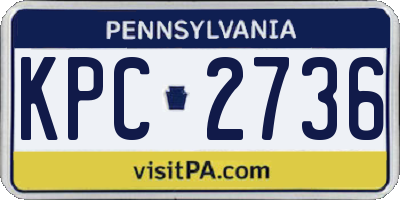 PA license plate KPC2736