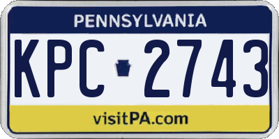 PA license plate KPC2743
