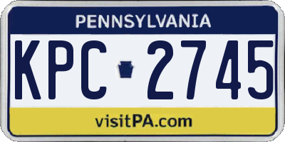 PA license plate KPC2745