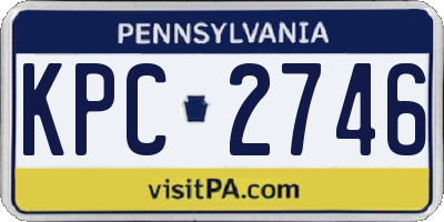 PA license plate KPC2746