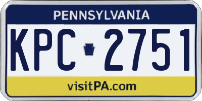 PA license plate KPC2751
