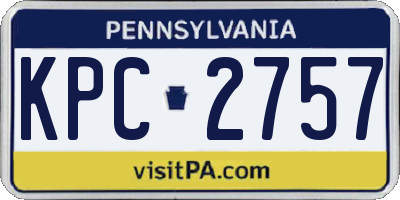 PA license plate KPC2757