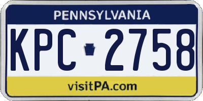PA license plate KPC2758