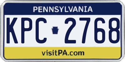 PA license plate KPC2768