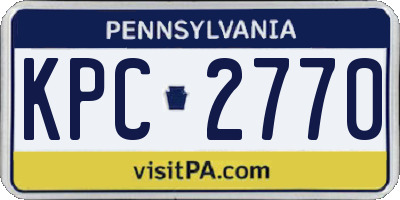 PA license plate KPC2770