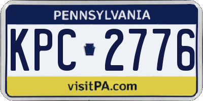 PA license plate KPC2776