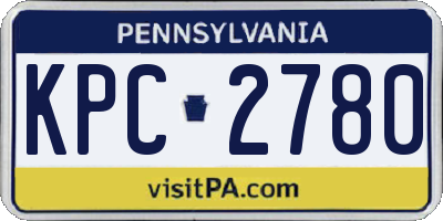 PA license plate KPC2780