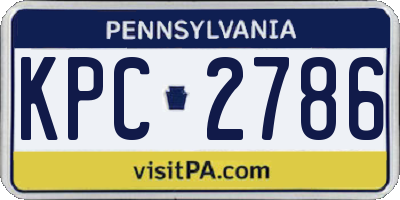 PA license plate KPC2786