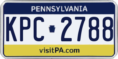 PA license plate KPC2788