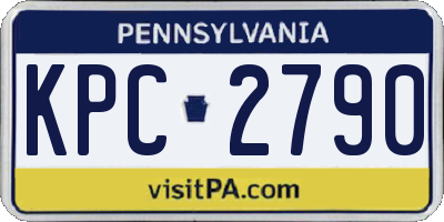PA license plate KPC2790