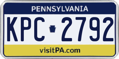 PA license plate KPC2792
