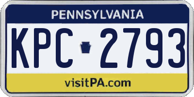 PA license plate KPC2793