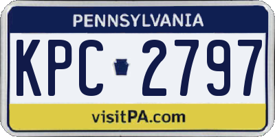 PA license plate KPC2797