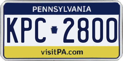 PA license plate KPC2800