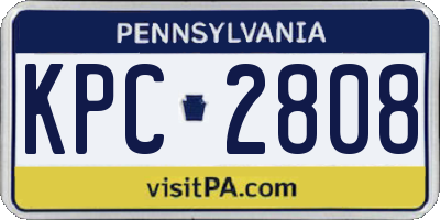 PA license plate KPC2808
