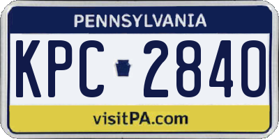 PA license plate KPC2840