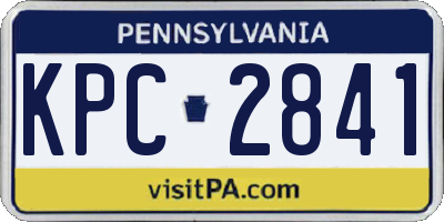 PA license plate KPC2841
