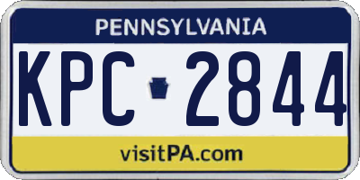 PA license plate KPC2844