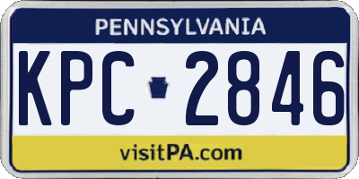 PA license plate KPC2846