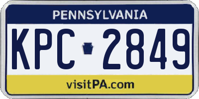 PA license plate KPC2849