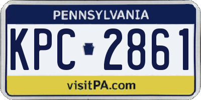 PA license plate KPC2861