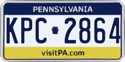PA license plate KPC2864