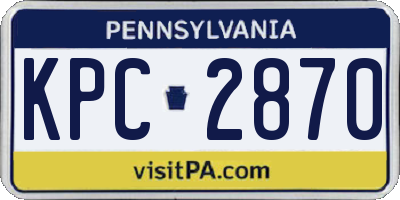 PA license plate KPC2870