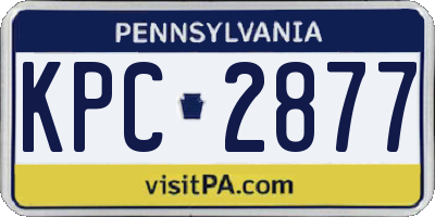 PA license plate KPC2877