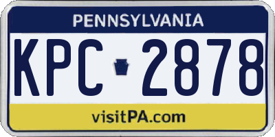PA license plate KPC2878