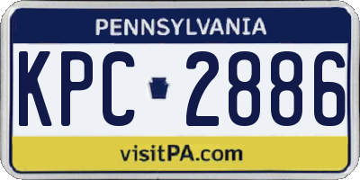 PA license plate KPC2886