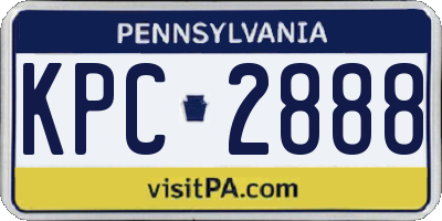 PA license plate KPC2888