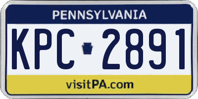 PA license plate KPC2891
