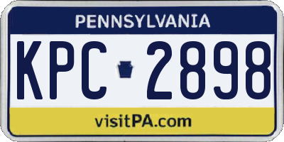 PA license plate KPC2898