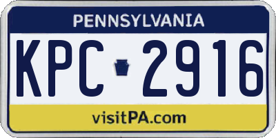 PA license plate KPC2916
