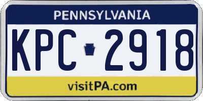 PA license plate KPC2918