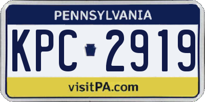 PA license plate KPC2919