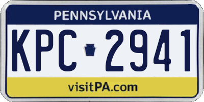 PA license plate KPC2941