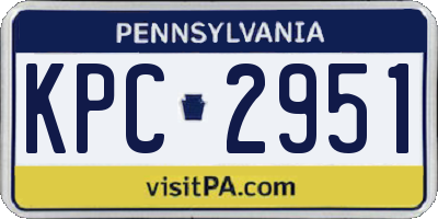 PA license plate KPC2951