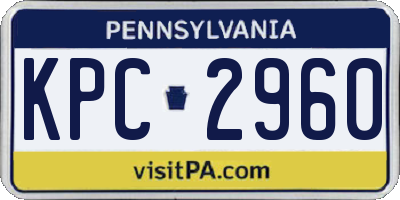 PA license plate KPC2960