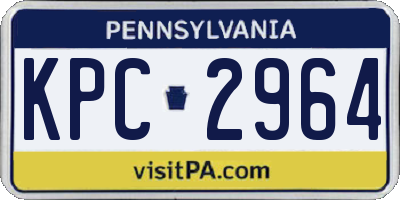 PA license plate KPC2964