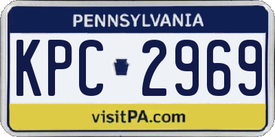 PA license plate KPC2969