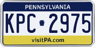PA license plate KPC2975