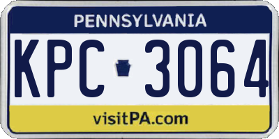 PA license plate KPC3064