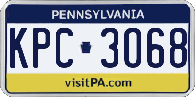 PA license plate KPC3068