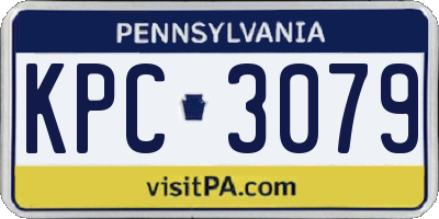 PA license plate KPC3079