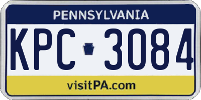 PA license plate KPC3084