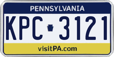 PA license plate KPC3121