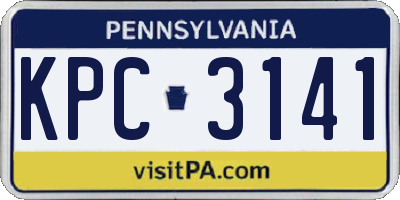 PA license plate KPC3141