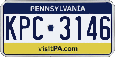 PA license plate KPC3146